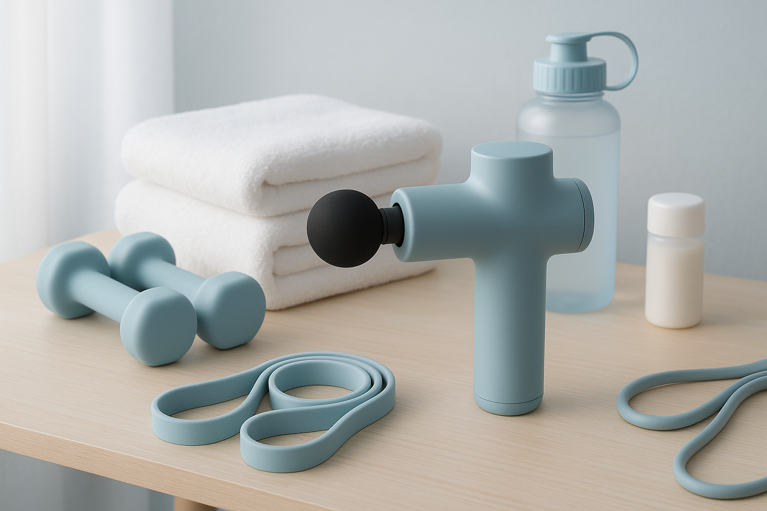 cuidado personal, pistola de masajes, ejercicio...